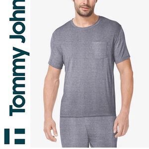 Tommy John Second Skin Luxe Rib Pajama Pocket Tee Gray Pin Striped Men’s 2XL XXL